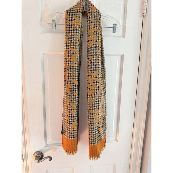 PERUVIAN CONNECTION Elegant Wool Cotton Knit Scarf Fall Pumpkin Season - Picture 2 of 7